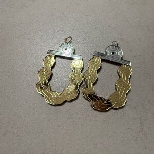 Neivz Laser Cut Wood Designer Mirrored Gold Statement DoorKnocker Earrings